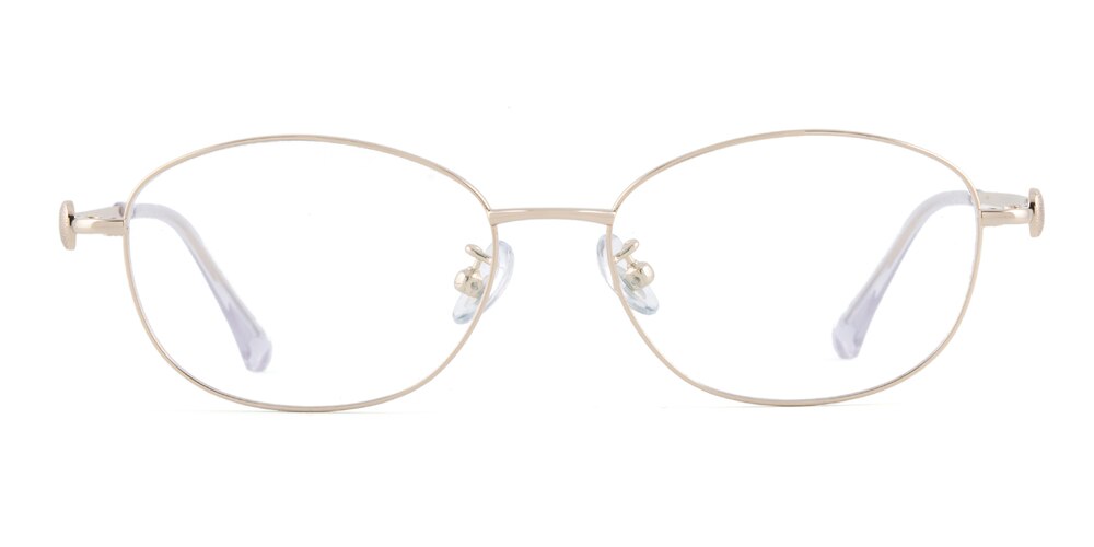 Davina Golden/White Oval Titanium Eyeglasses