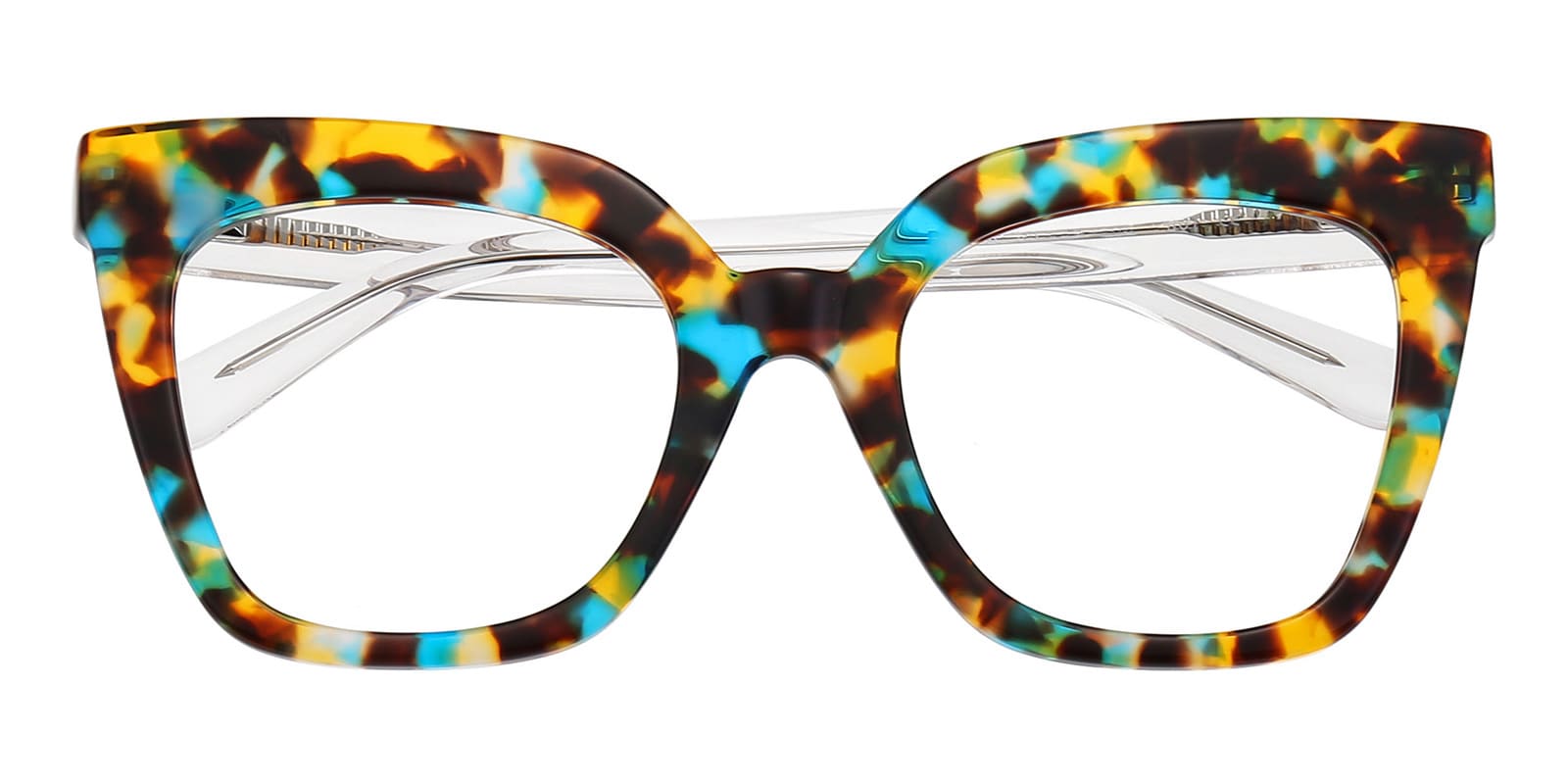 Cat Eye Eyeglasses, Full Frame Multicolor/Crystal Plastic - FZ2007