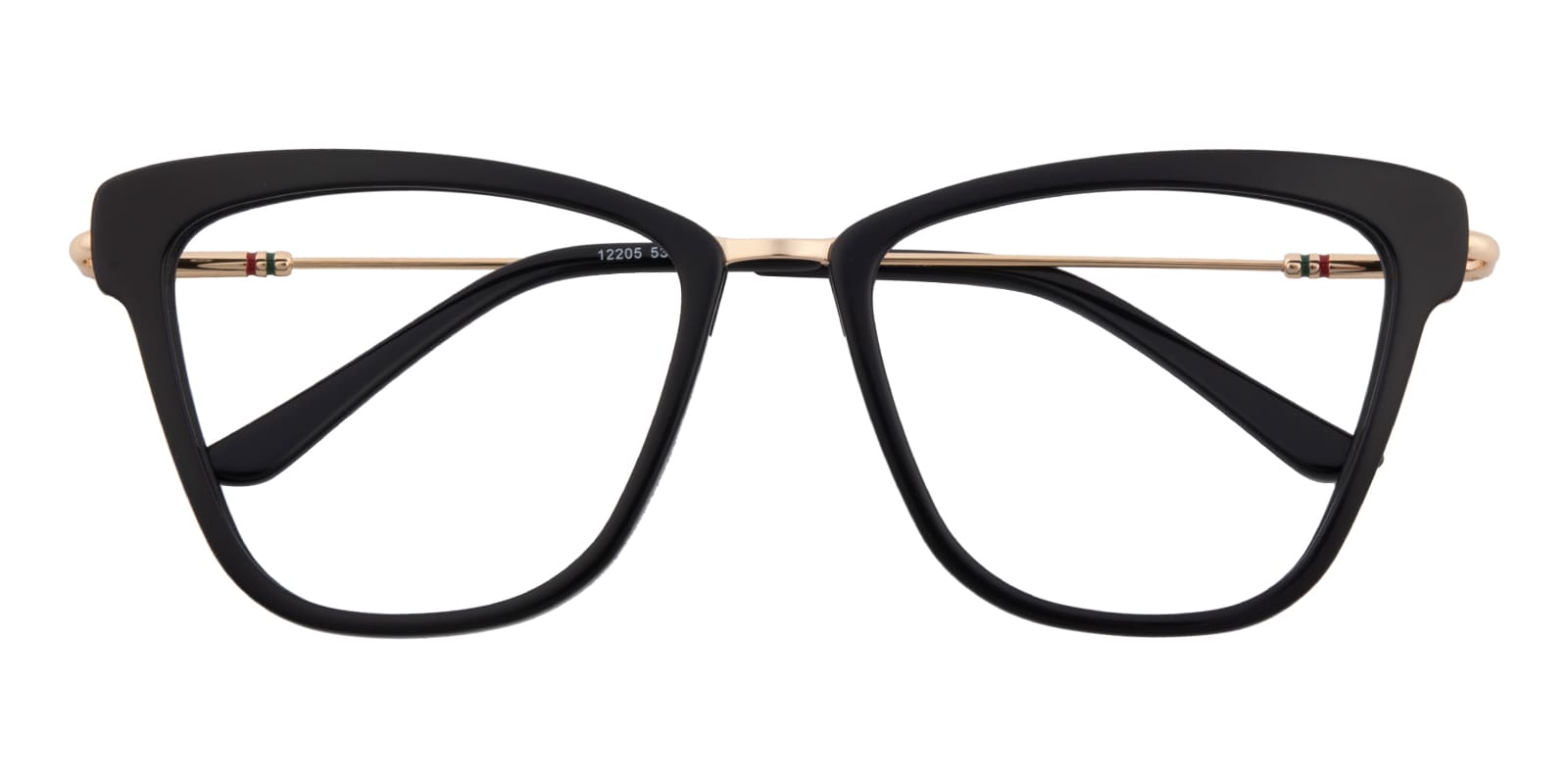 Cat Eye Eyeglasses, Full Frame Black/Golden Plastic - FZ2013