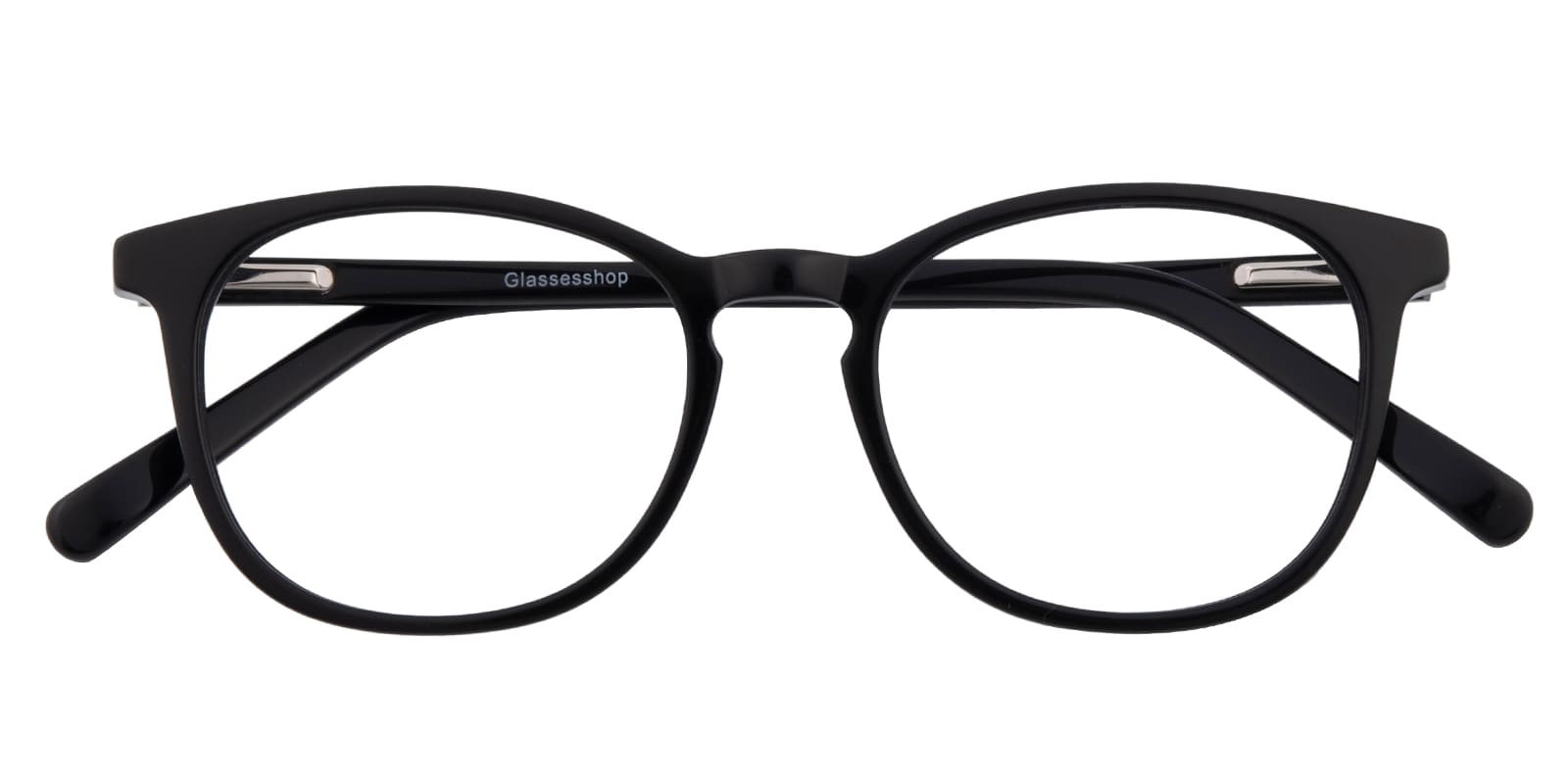 Round Eyeglasses, Full Frame Black Plastic - FZ2019