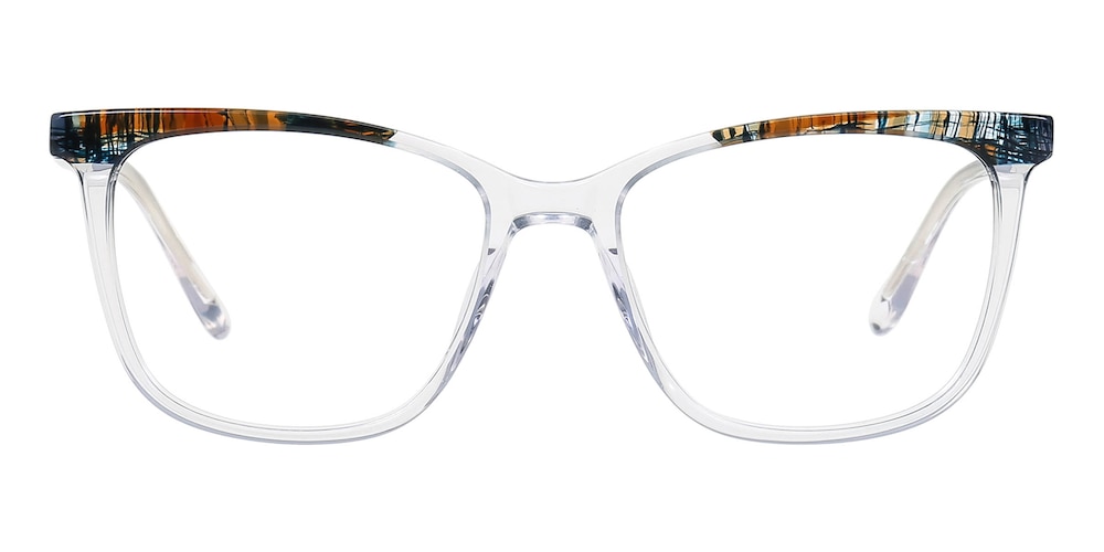 Hoyle Crystal/Multicolor Stripe Cat Eye Acetate Eyeglasses
