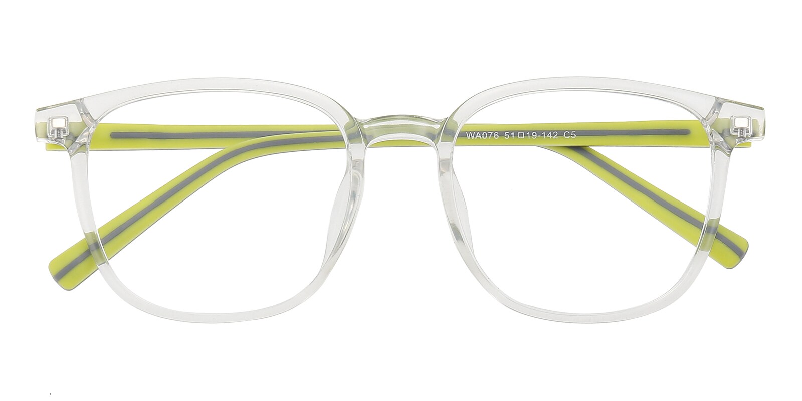 Oval Eyeglasses, Full Frame Crystal/Yellow TR90|Silica-gel - FP2651