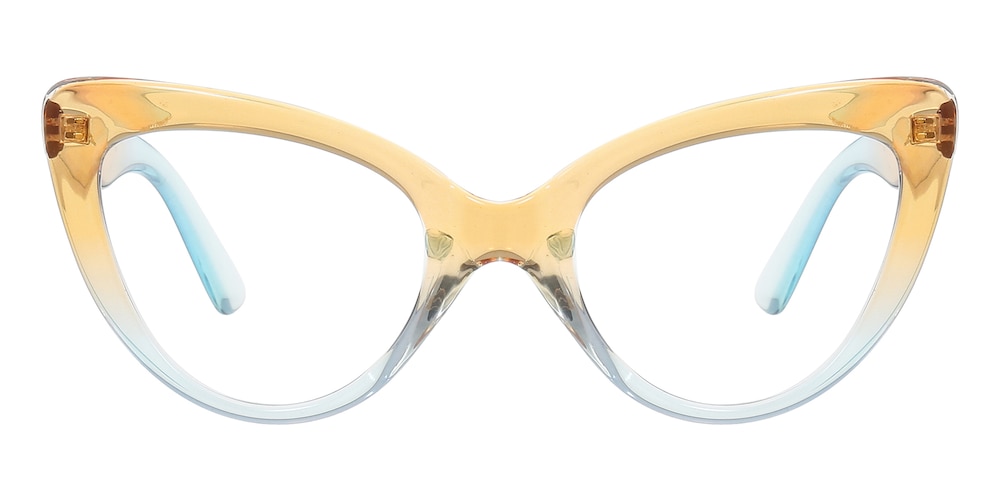 Myra Yellow/Opal Blue Cat Eye TR90 Eyeglasses