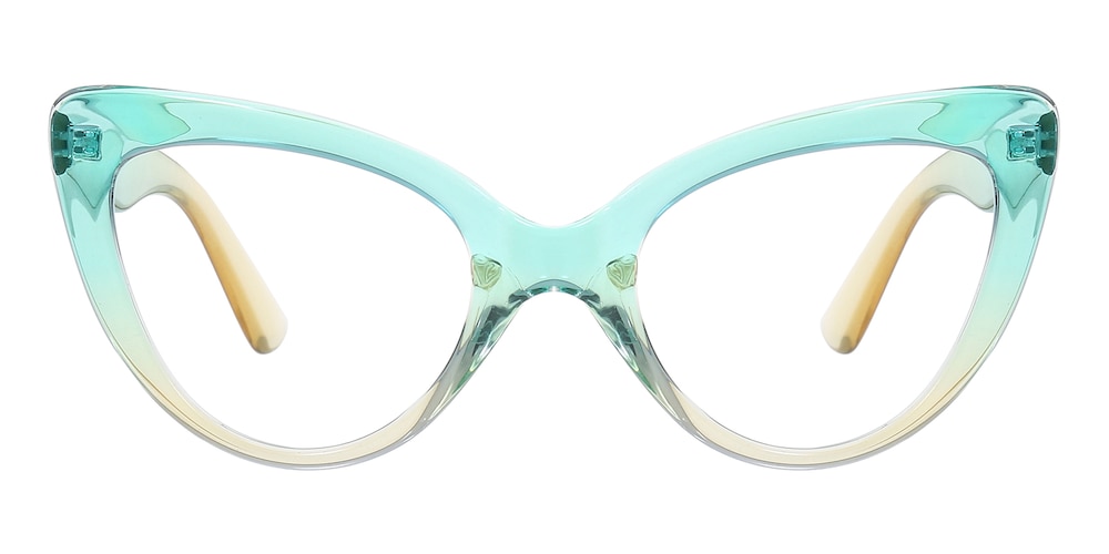 Myra Green/Yellow Cat Eye TR90 Eyeglasses
