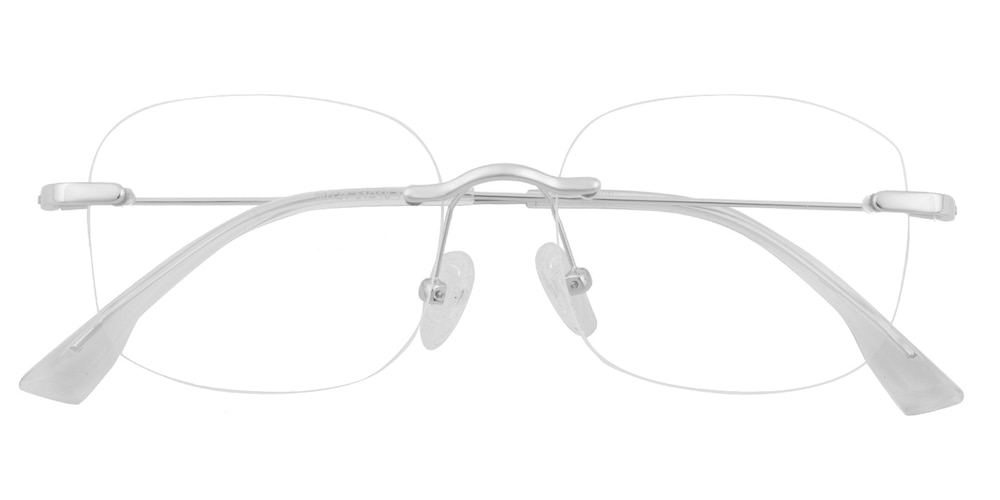Benson Silver Rectangle Metal Eyeglasses