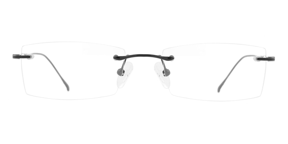 Egbert Black Rectangle Titanium Eyeglasses