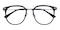 Kalamazoo Black/Silver Round Titanium Eyeglasses
