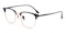 Rupert Black/Rose Gold Rectangle Titanium Eyeglasses