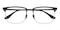 Lawrence Black/Rose Gold Rectangle Titanium Eyeglasses