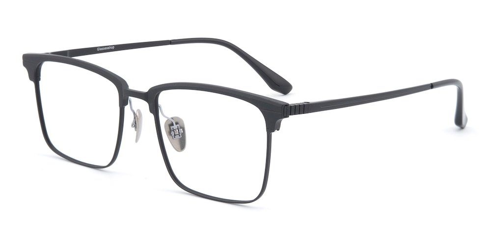 Lawrence Black Rectangle Titanium Eyeglasses