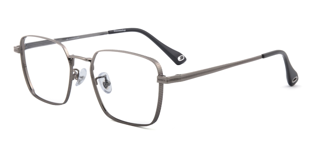 Ingemar Gunmetal Rectangle Titanium Eyeglasses