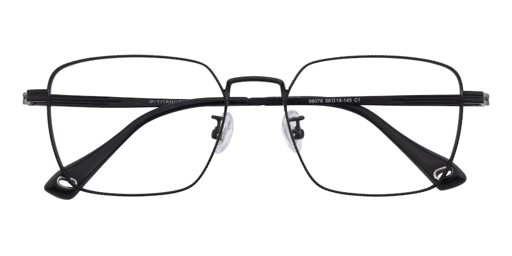 Ingemar Black Rectangle Titanium Eyeglasses