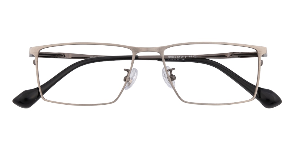 Aurelio Gunmetal Rectangle Titanium Eyeglasses