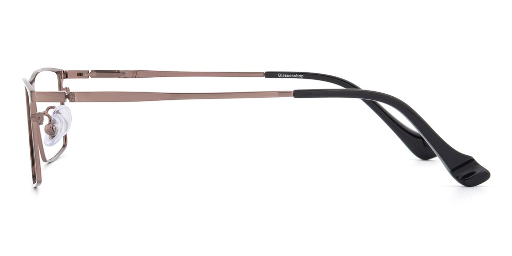 Aurelio Brown Rectangle Titanium Eyeglasses