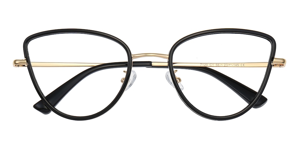 Penny Black/Golden Cat Eye TR90 Eyeglasses