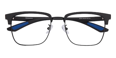 Cleveland Black Rectangle,Browline Metal,TR90 Plastic Eyeglasses