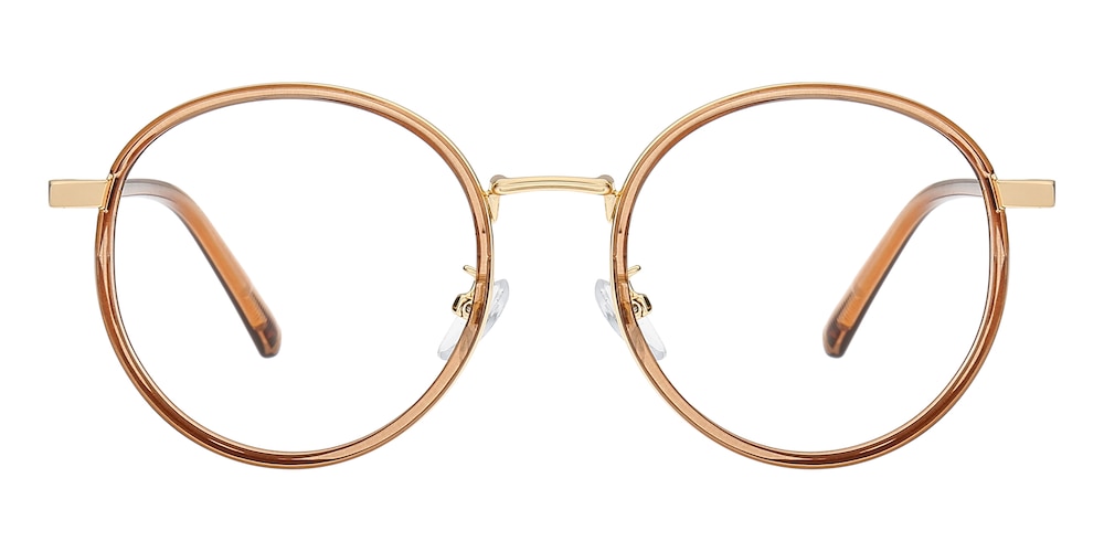 KeyWest Rubber/Golden Round Metal Eyeglasses