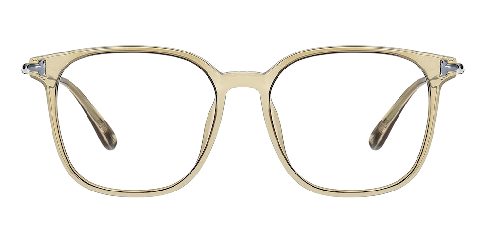 Equality Mosstone/Silver Square Metal Eyeglasses