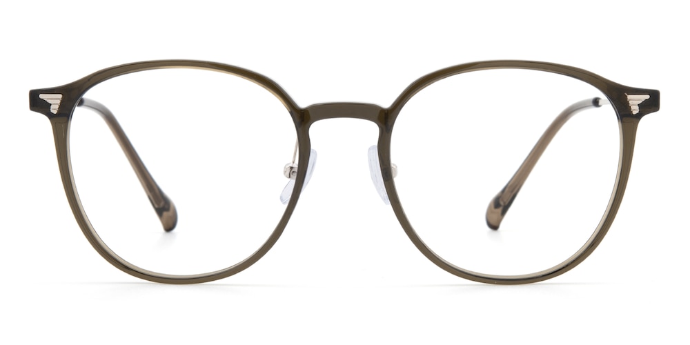 DesMoines Tobacco Brown/Silver Round Metal Eyeglasses