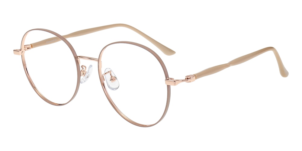 Morning Warm Taupe/Rose Gold Round Metal Eyeglasses