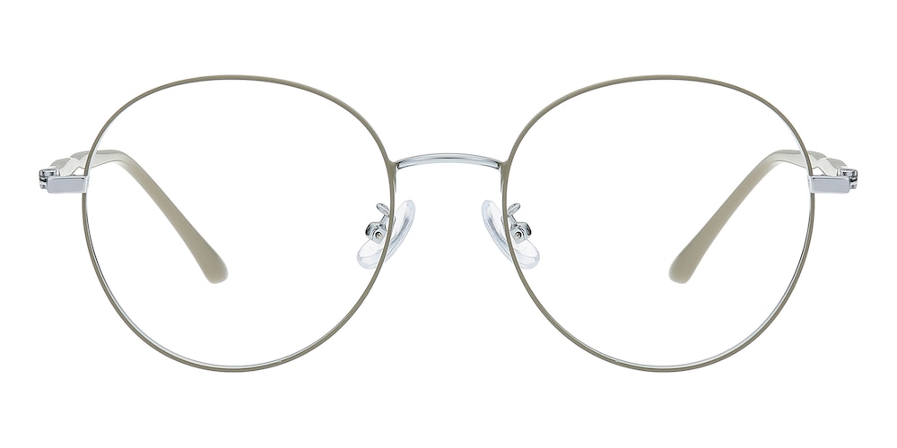 Morning Lemon Pepper/Silver Round Metal Eyeglasses