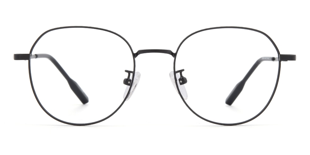 Mentor Black Round Metal Eyeglasses