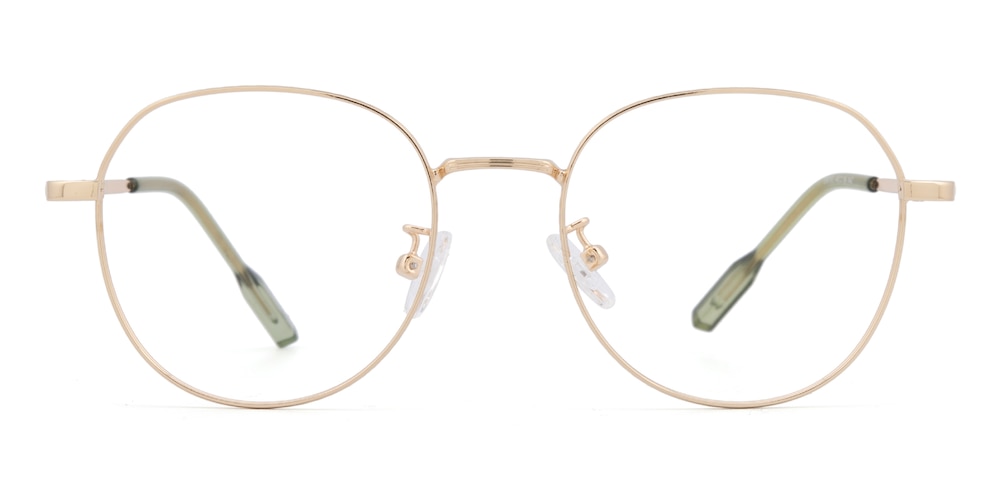 Mentor Golden Round Metal Eyeglasses
