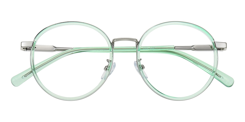 KeyWest Neptune Green/Silver Round Metal Eyeglasses