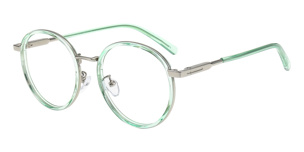 KeyWest Neptune Green/Silver Round Metal Eyeglasses