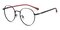 Superior Black/Red Round Metal Eyeglasses