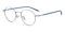 Vito Blue/Silver Oval Metal Eyeglasses