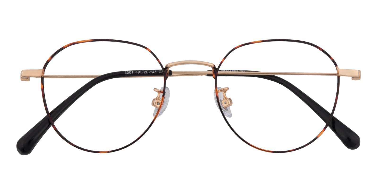 Oval Eyeglasses, Full Frame Tortoise/Golden Metal - FM1821
