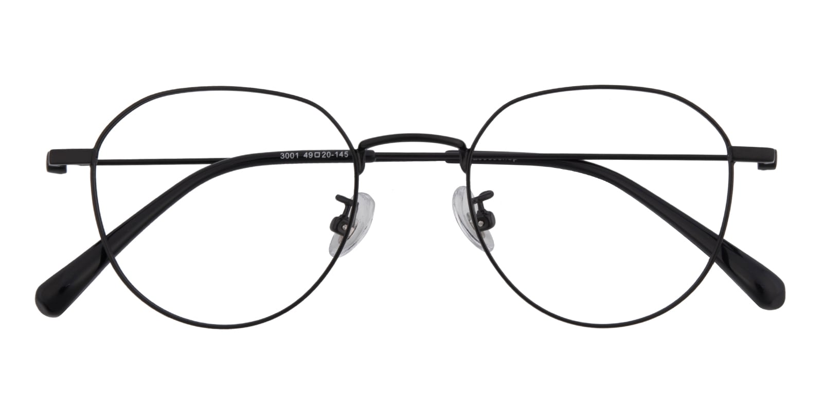 Oval Eyeglasses, Full Frame Black Metal - FM1822