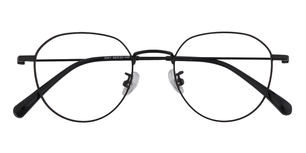 Shreveport Black Oval Metal Eyeglasses