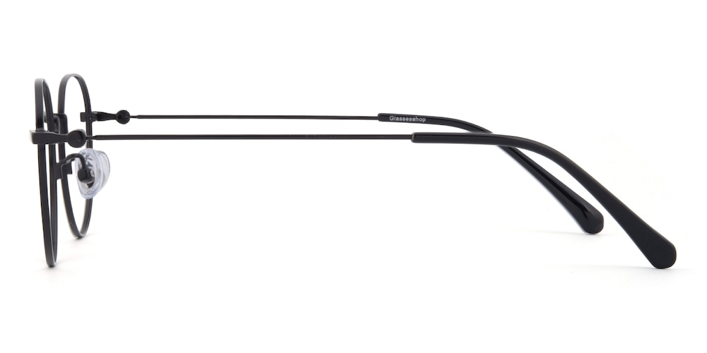 Shreveport Black Oval Metal Eyeglasses