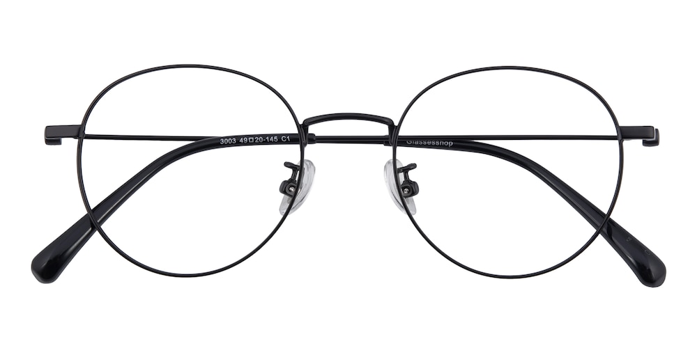 Rapids Black Round Metal Eyeglasses