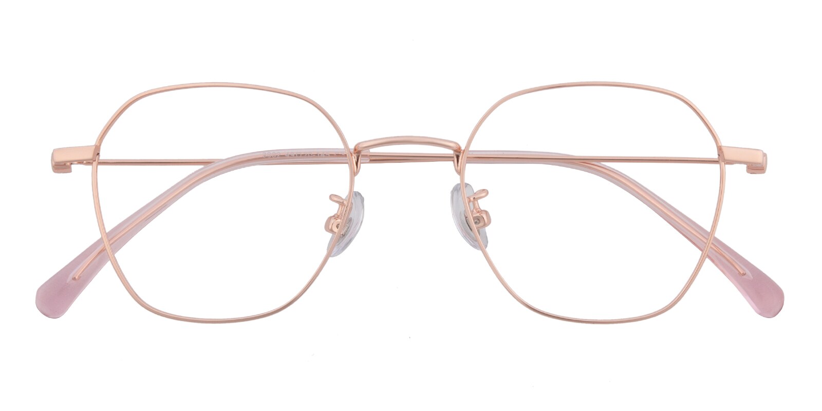 Polygon Eyeglasses, Full Frame Rose Gold Metal - FM1827