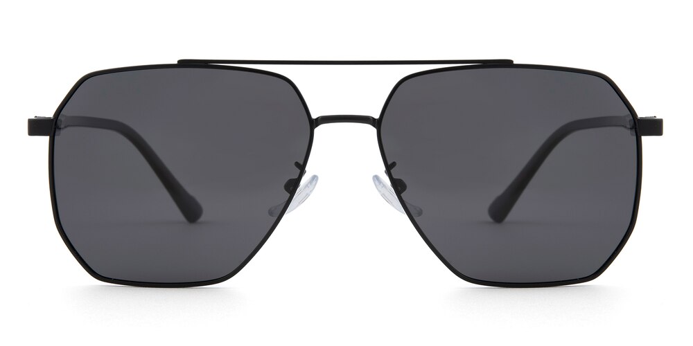 Laurel Black Aviator Metal Sunglasses