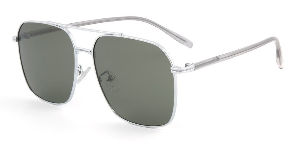 Durham Silver/Crystal Aviator Metal Sunglasses