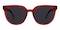 Betty Red Dahlia Cat Eye Plastic Sunglasses