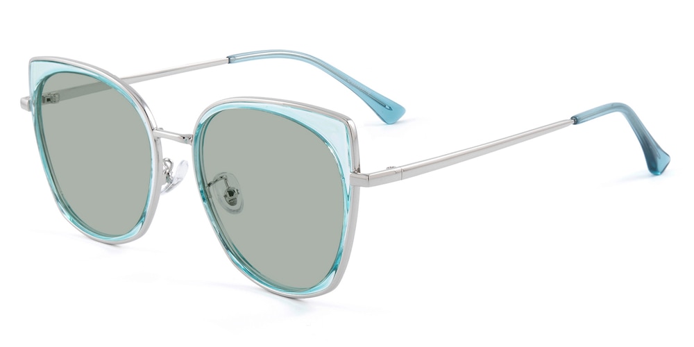 Dorothy Canal Blue/Silver Cat Eye TR90 Sunglasses