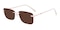 Dryden Golden/White Rectangle Metal Sunglasses