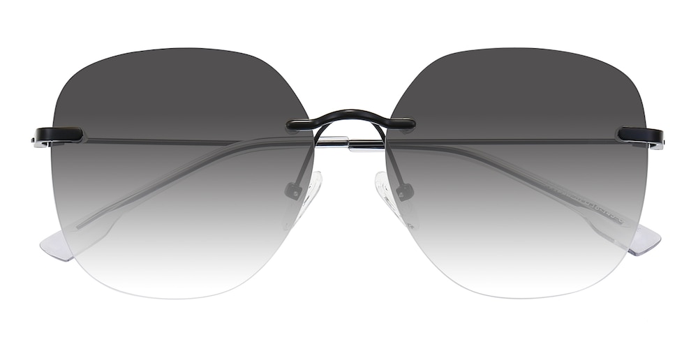 Davenport Black Polygon Metal Sunglasses