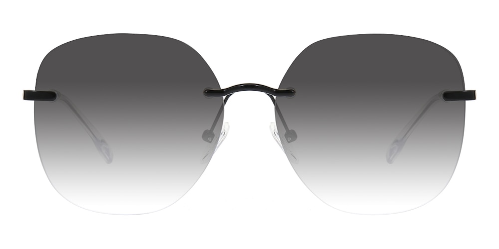 Davenport Black Polygon Metal Sunglasses
