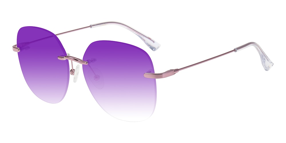 Davenport Purple Polygon Metal Sunglasses