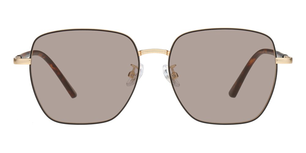 Algernon Black/Golden Square Metal Sunglasses