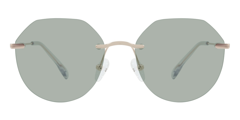 Alpharetta Golden Polygon Metal Sunglasses