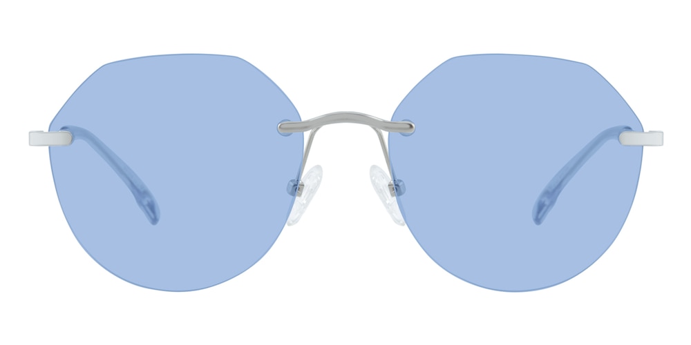 Alpharetta Silver Polygon Metal Sunglasses