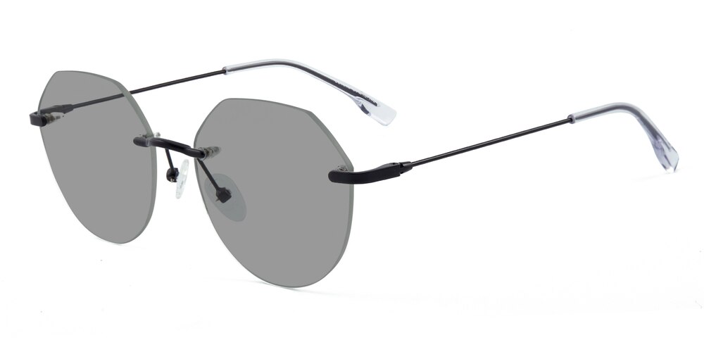 Alpharetta Black Polygon Metal Sunglasses