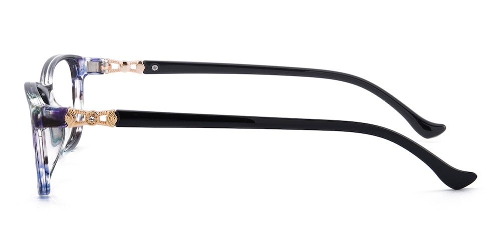 Erin Black/Floral Rectangle TR90 Eyeglasses